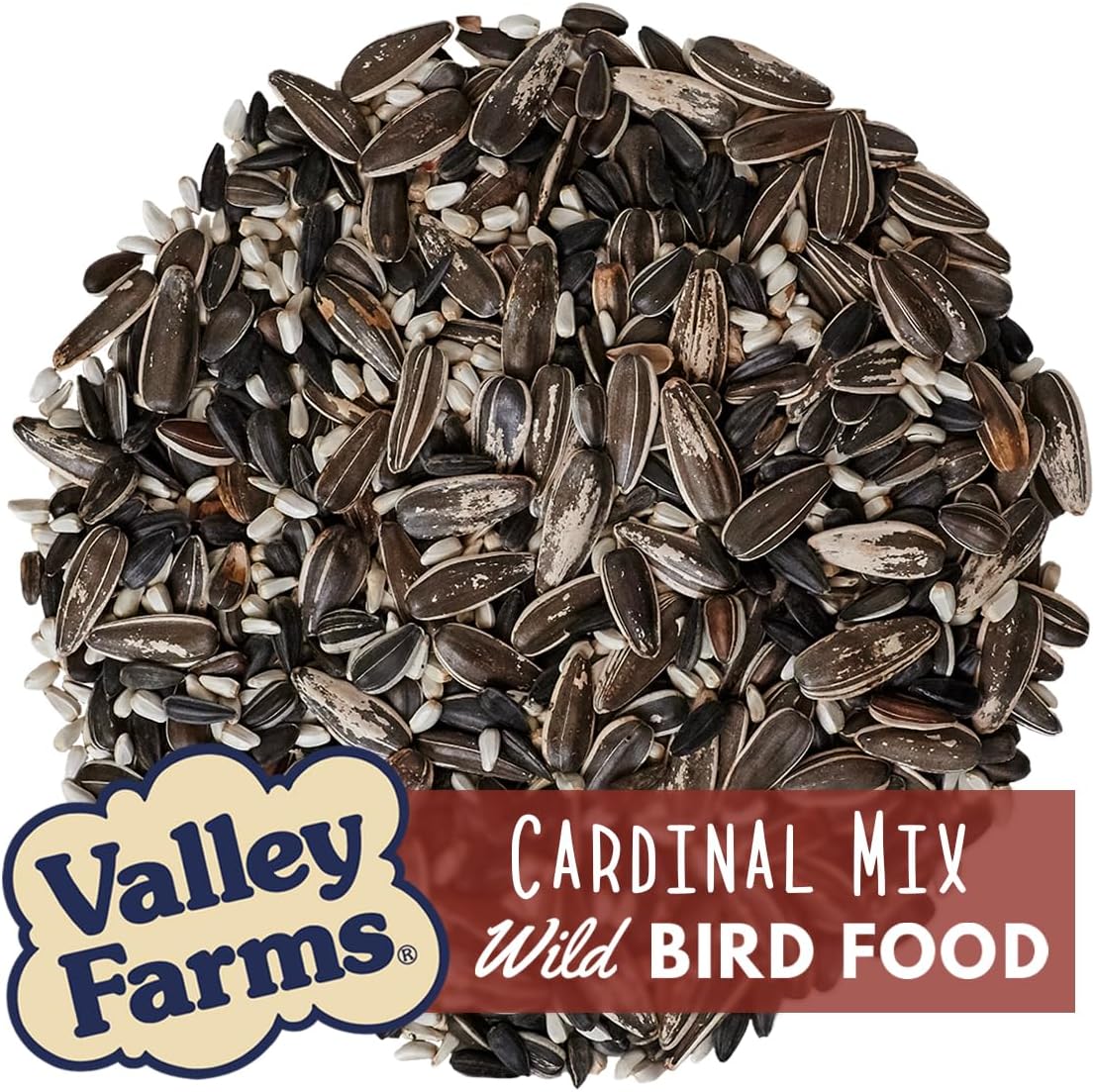 Valley Farms Cardinal Mix (10 LB) Wild Bird Food for Outside Feeders, Cardinal Bird Seed with Black Oil Sunflower Seeds and Safflower Seeds, Attract a Variety of Wild Birds
