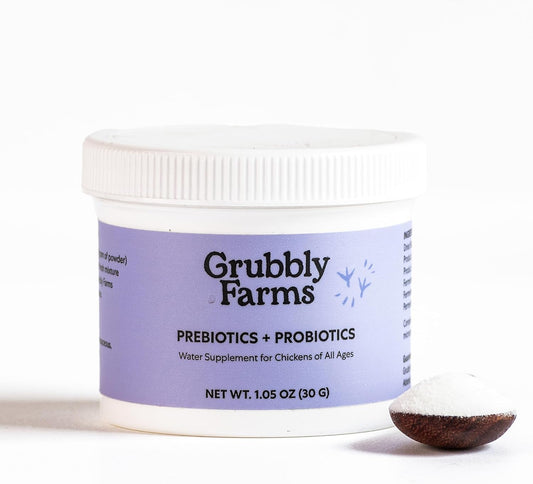 Grubbly Farms Prebiotics + Probiotics for Chickens (30 Day)
