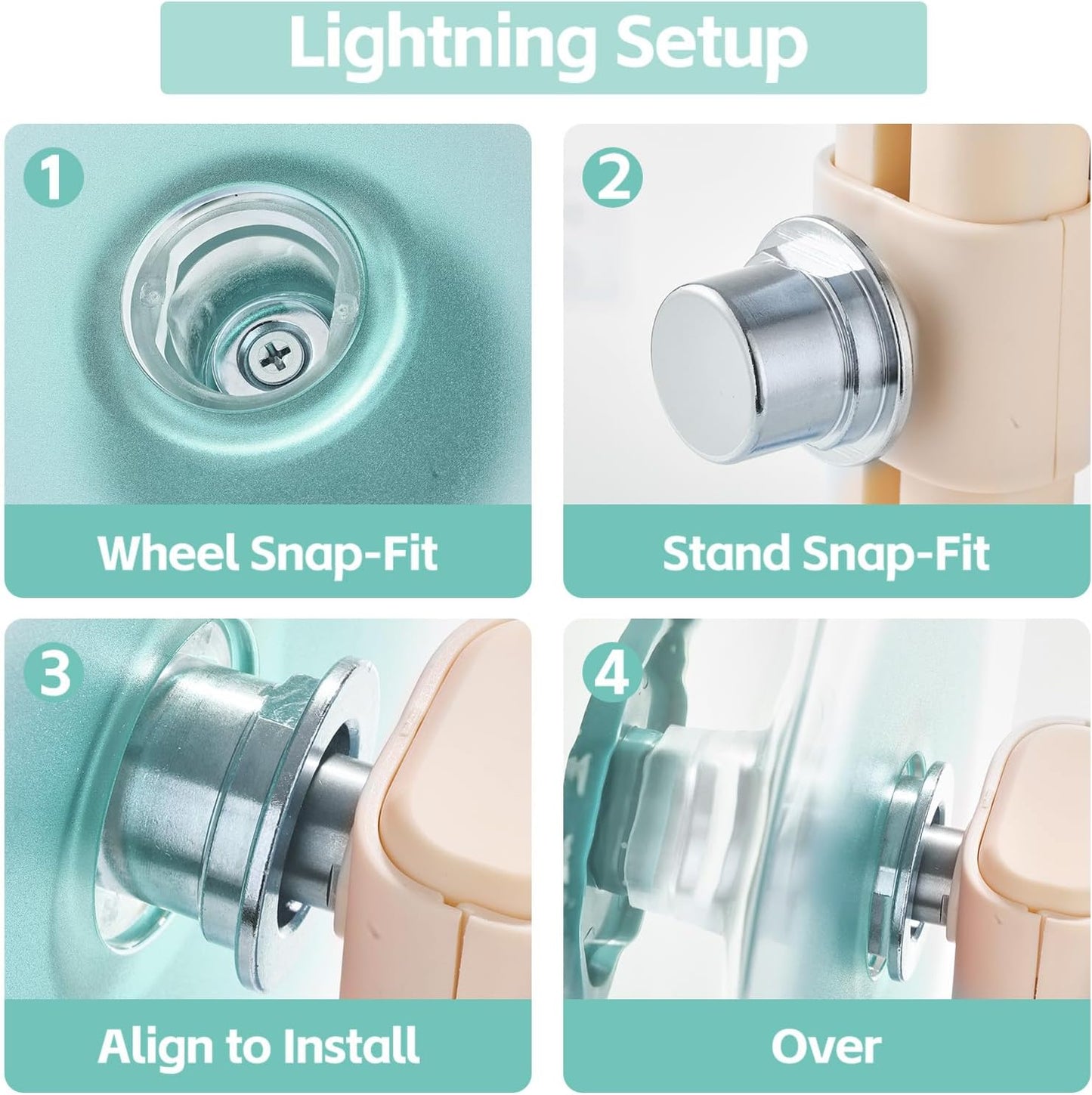 Super Silent Hamster Wheel 10.4 Inch, Magnetic Large Rat Wheel for Chinchilla, Gerbil, Guinea Pig, Cat, Mouse, Sugar Glider and Dwarf, Syrian Hamster Accessories (Salt Blue)