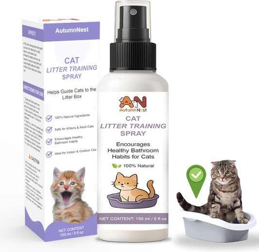 Cat Litter Training Spray – 150ml Natural Attractant for Cats & Kittens – Helps Guide Proper Litter Box Use – Indoor Toilet Training Aid