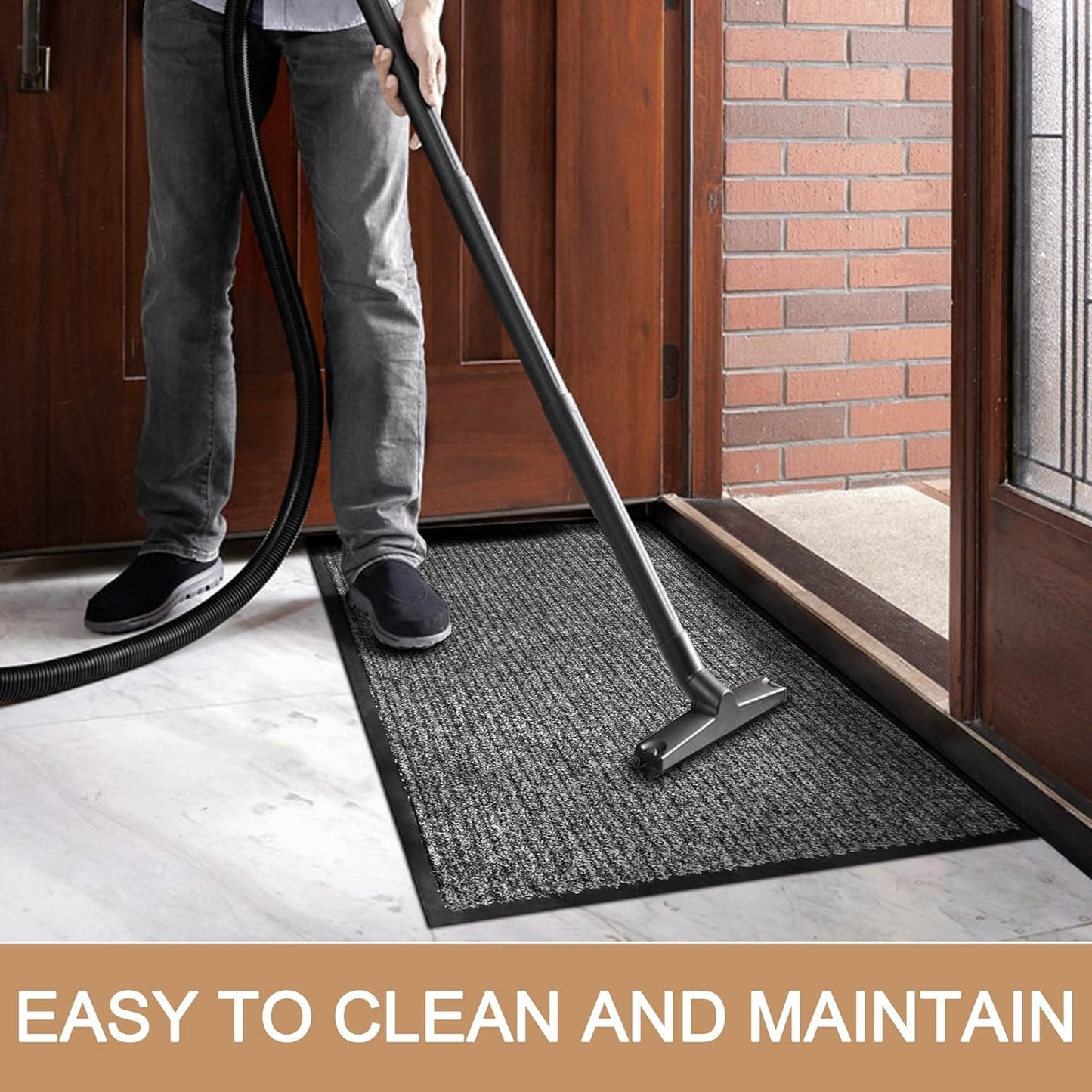 Front Door Mat Outside Entrance, 120" x 36" Sturdy Indoor Outdoor Mats for Entryway, Low Profile Welcome Doormat for Home Entrance, Non Slip Shoe Scraper Mat, Ideal for High Traffic Area