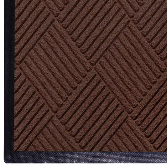 M+A Matting WaterHog Diamond | Commercial-Grade Entrance Mat with Rubber Border – Indoor/Outdoor, Quick Drying, Stain Resistant Door Mat (Dark Brown, 4' x 8')