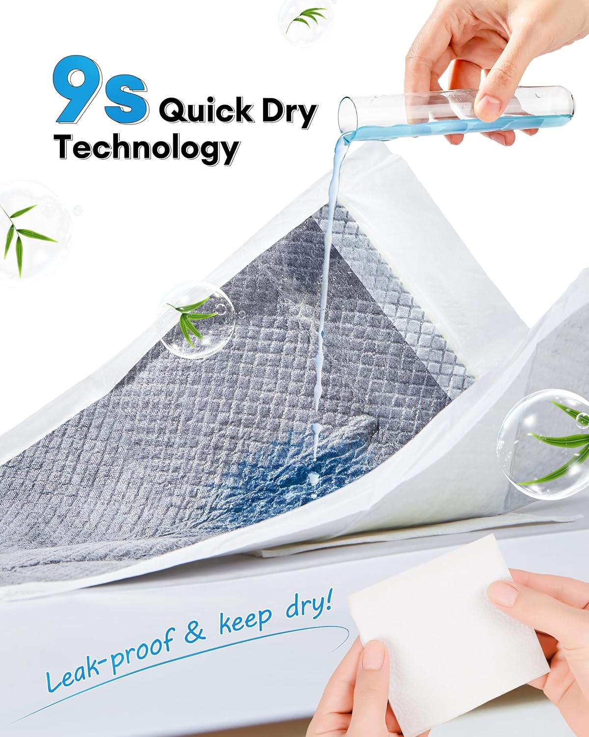 BUCATSTATE 50 Count Disposable Guinea Pig Cage Liners, Super Absorbent Guinea Pig Bedding, Bamboo Charcoal Odor Control Pee Pads for Rabbits, Ferrets and Small Animals (18''x24'')