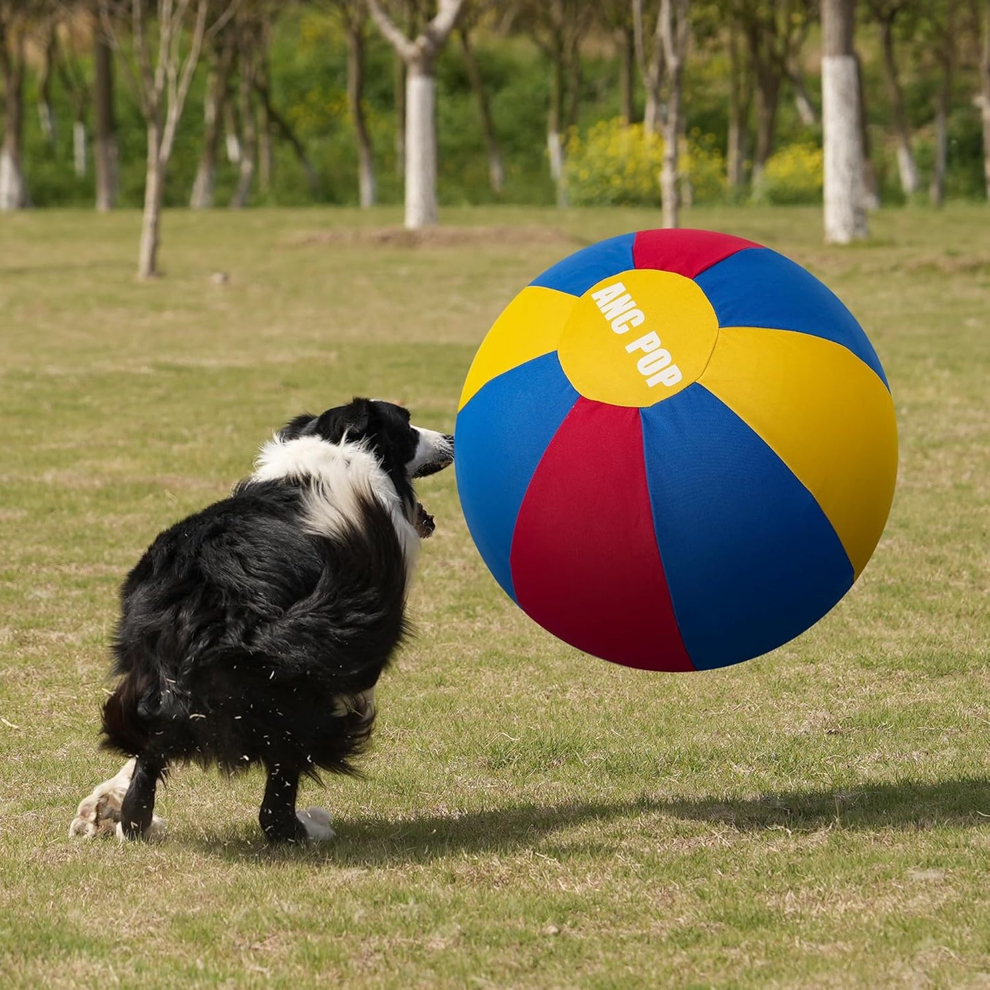 Herding Ball for Dogs Horse & Cover 25" Ball for Horses Large with Hand Pump for Play Horse Toys for Horses Stall, Red and Blue and Yellow