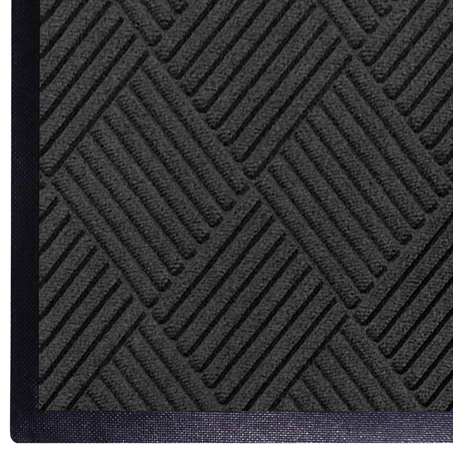 WaterHog Diamond | Commercial-Grade Entrance Mat with Rubber Border – Indoor/Outdoor, Quick Drying, Stain Resistant Door Mat (Charcoal, 3' x 5')