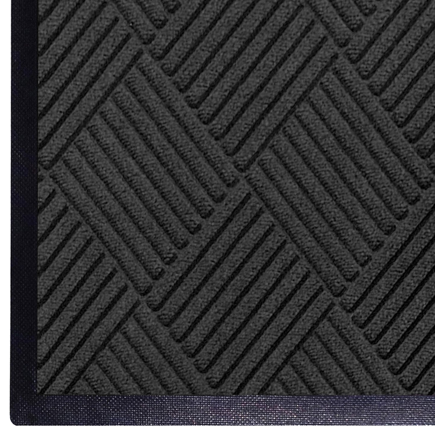 M+A Matting 208540410 WaterHog Diamond | Commercial-Grade Entrance Mat with Rubber Border – Indoor/Outdoor, Quick Drying, Stain Resistant Door Mat (Charcoal, 4' x 10')