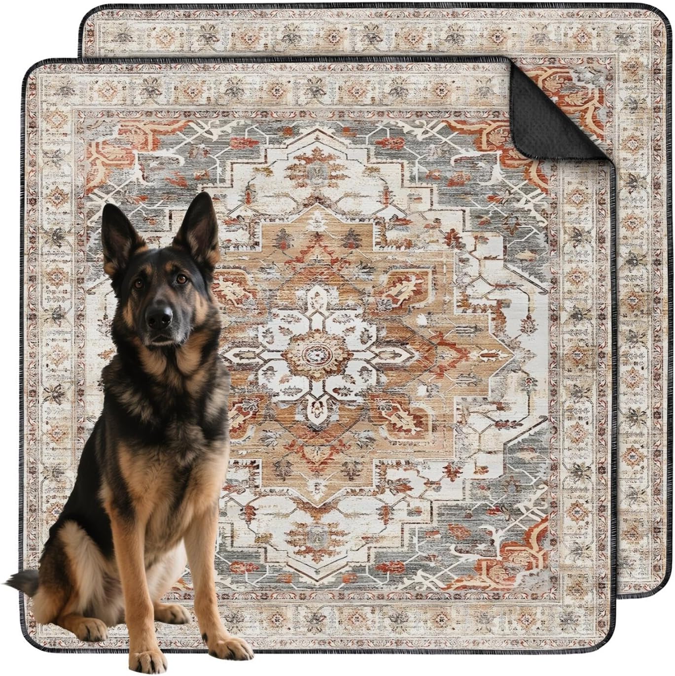 Washable Pee Pads for Dogs 2 Pack, Absorbent Reusable Puppy Pads Waterproof, Leakproof & Non-Slip Whelping Pad, Potty Training Pads for Dogs Playpen Mat 48x48