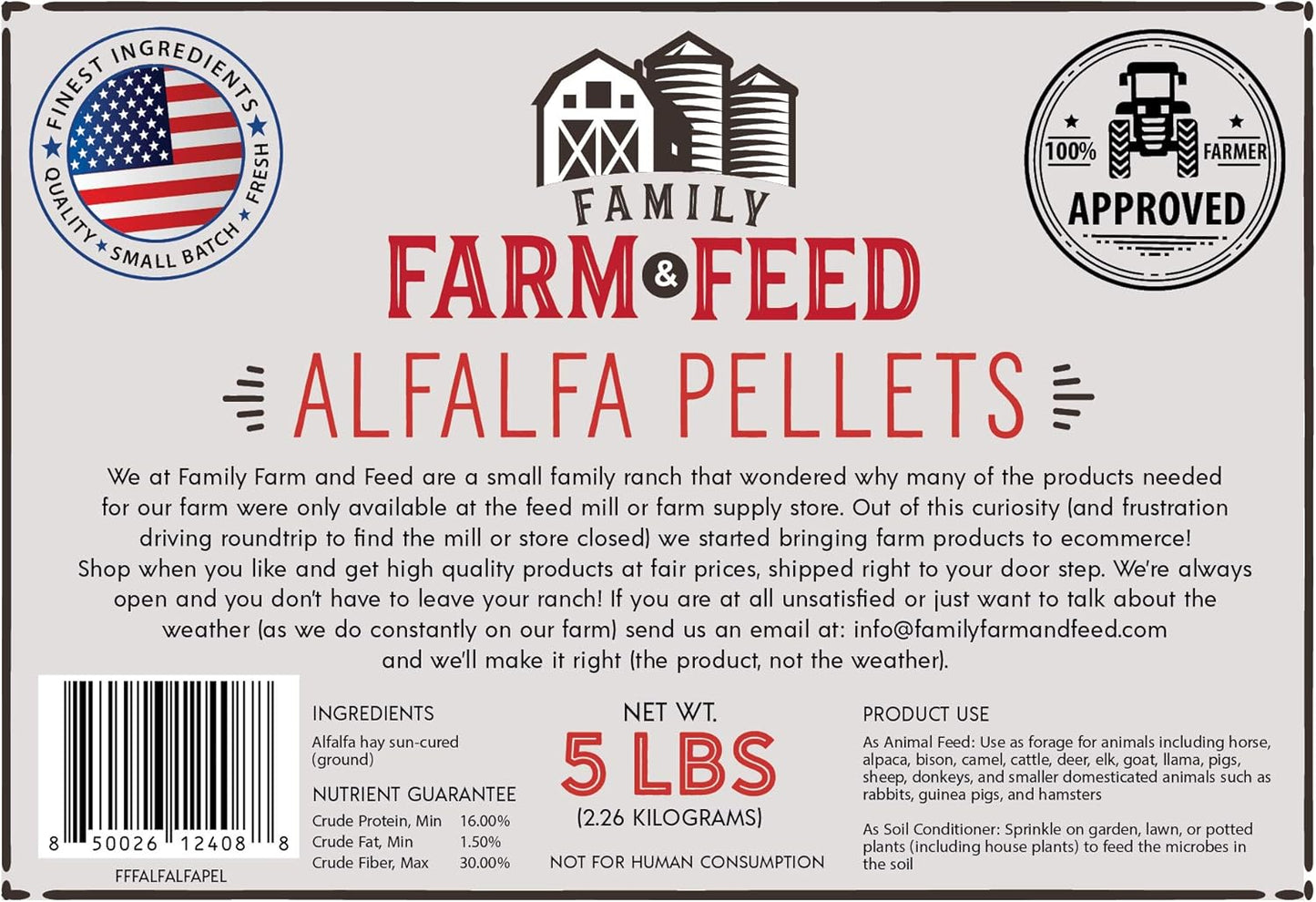 | Alfalfa Hay Food | Small Pet | Young and Adult | Pellets | 5 Pounds