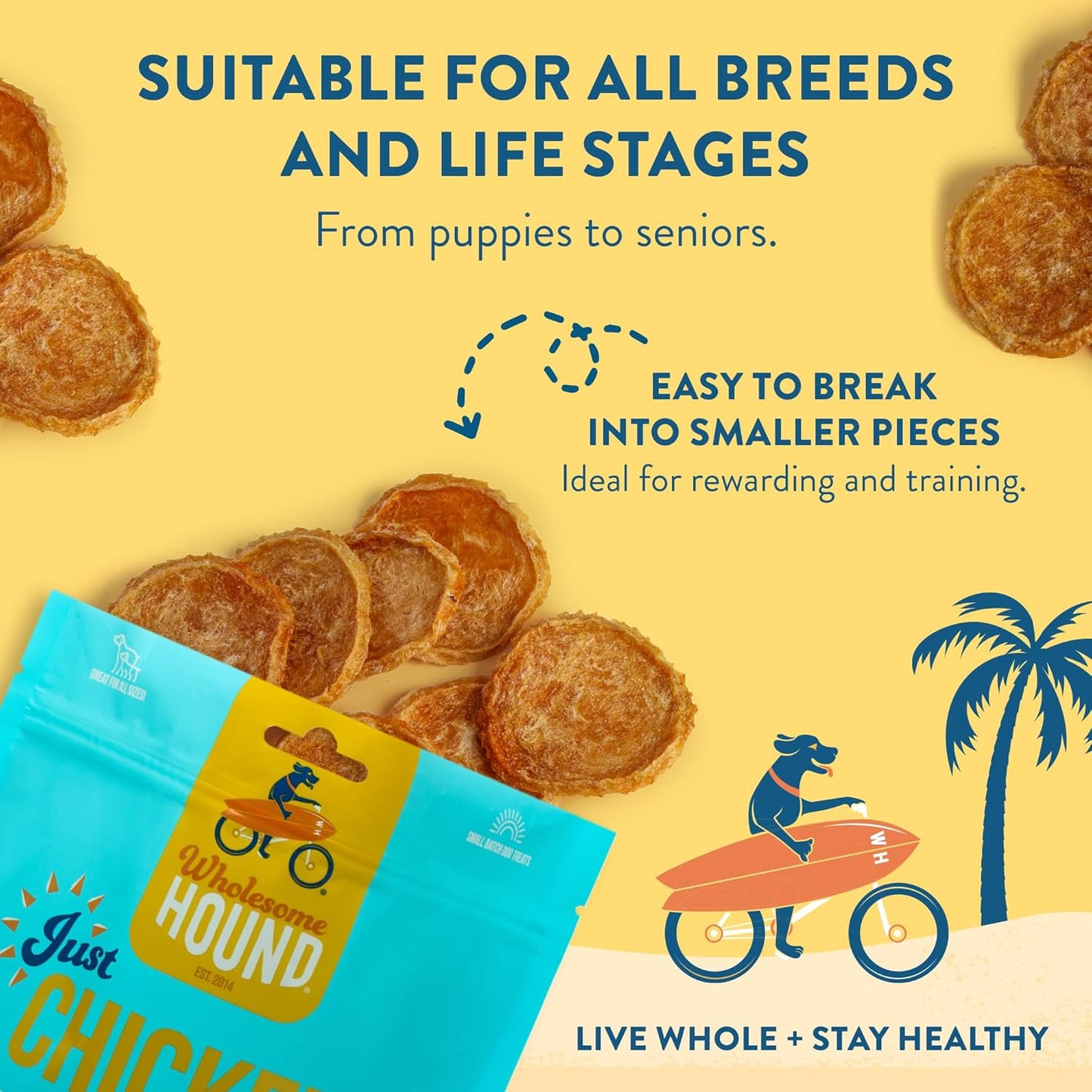 Chicken Chips – Single Ingredient Dog Treats, All Natural & Healthy Training Snacks for Small, Medium & Large Breeds, Puppies – High Protein, Made in USA 16oz