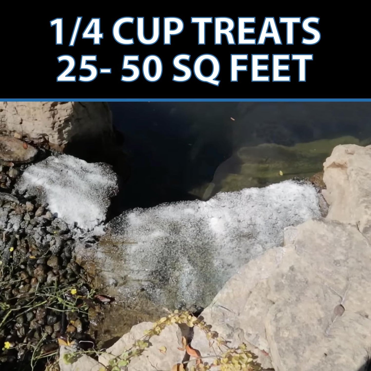 CrystalClear AlgaeOff Pond & Water Garden Scum Cleaner, Waterfall & Rock Slime Remover, String Algae Killer, Green Stain Treatment, EPA Registered Algaecide, Plant, Koi Fish, Bird & Pet Safe, 2.5 lb