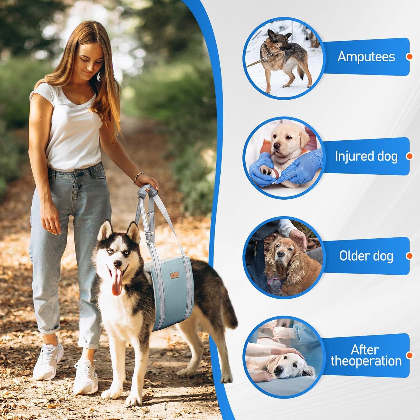 Dog Lift Harness - Adjustable Support Sling for Back Legs