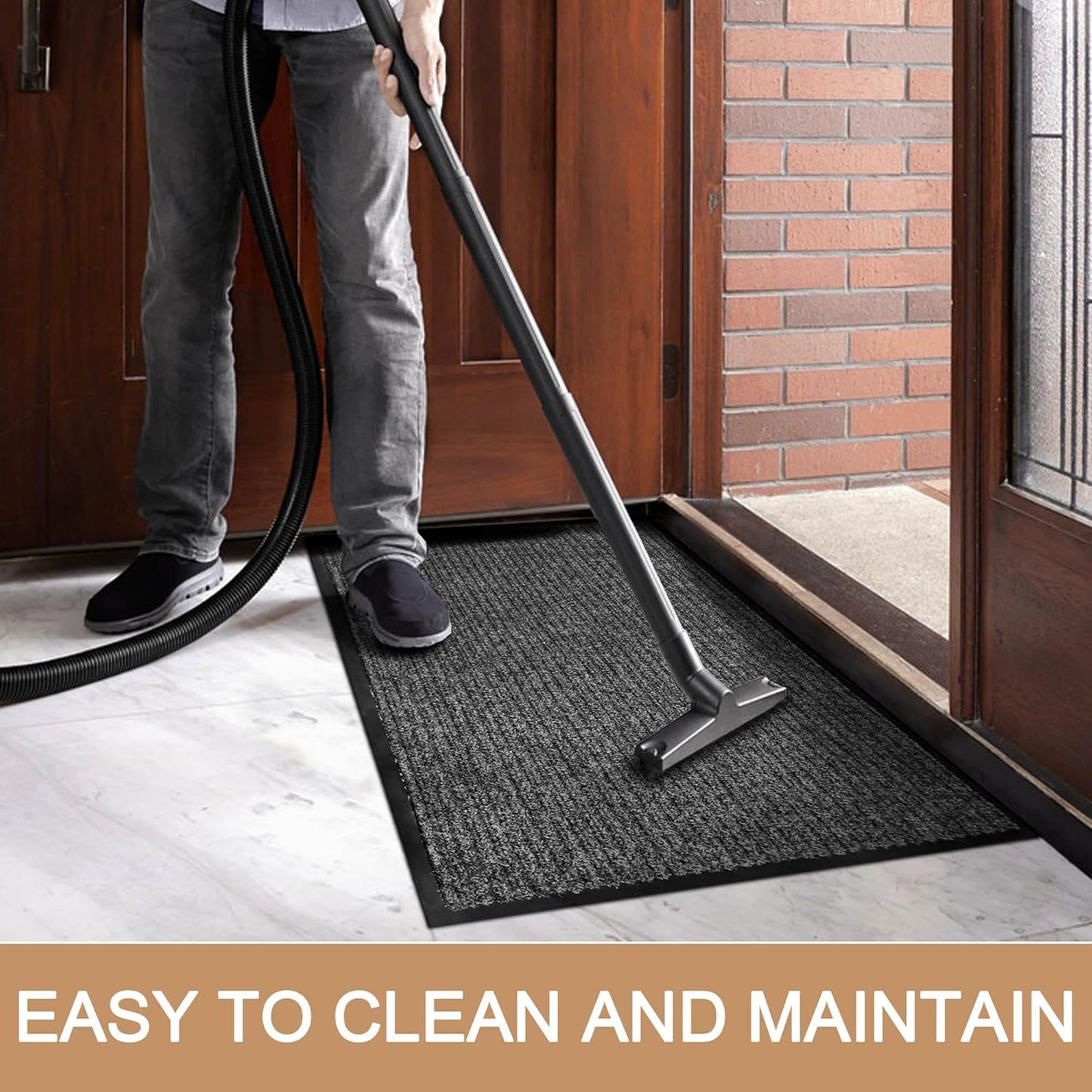 Durable Indoor Outdoor Door Mats for Entryway, Heavy Duty Front Door Mat, 72" x 36" Low Profile Welcome Mats for Entry, Stain and Fade Resistant Indoor Outdoor Entrance Mat