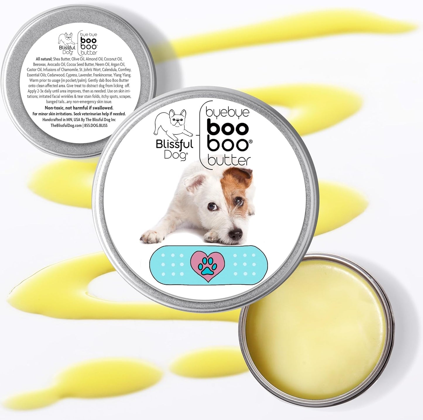 The Blissful Dog 8 oz TIN Jack Russell Terrier Booboo Butter