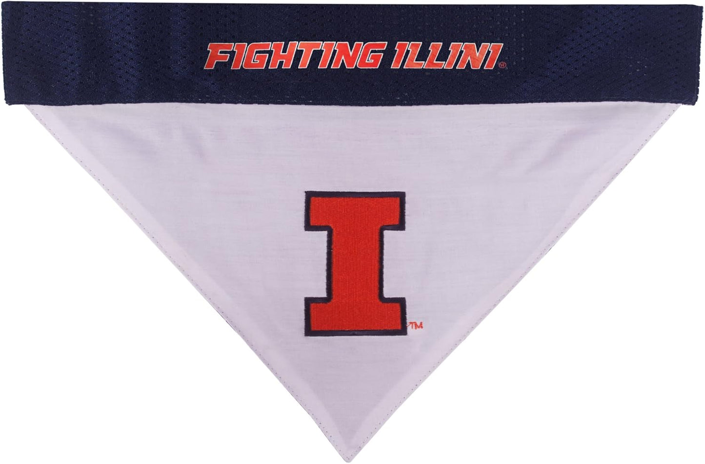 Pets First Collegiate Pet Accessories, Reversible Bandana, Illinois Fighting Illini, Large/X-Large