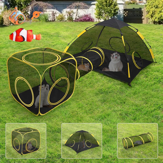 Outdoor Cat Enclosures for Indoor Cats, Outdoor Cat Tent with Tunnel for Multiple Cats, Cat Playpen for Pet Kitty Rabbits Ferrets Puppy and Other Small Animals, (Styles 5)