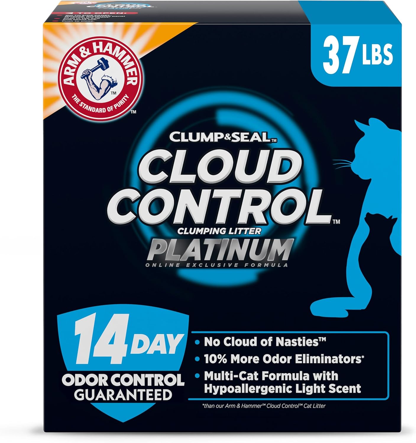 ARM & HAMMER Cloud Control Platinum Clumping Cat Litter Odor Control, 37 lbs.