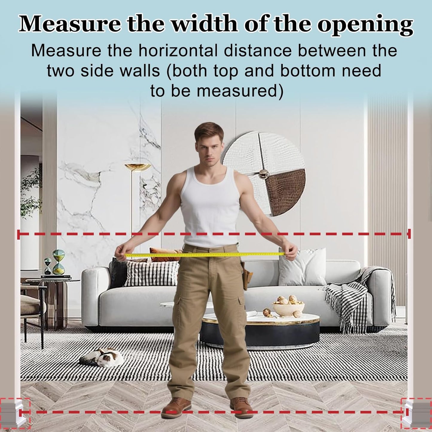 WAOWAO Triple Lock Baby Gate Extra Wide 39.76-43.7" Pressure Mounted Walk Through Swing Auto Close Safety White Metal Child Kids Dog Pet Puppy for Stairs,Doorways