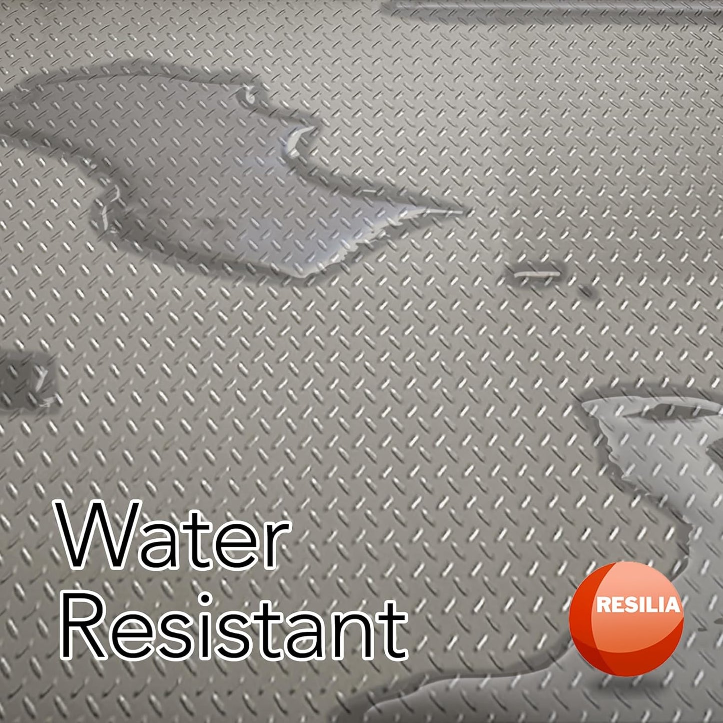 RESILIA Heavy Duty Garage Floor Runner & Protector Mat - Slip Resistant Diamond Plate PVC Mats - Water, Spill, & Stain Resistant, Sandstone (4 feet x 8 feet), Made in The USA