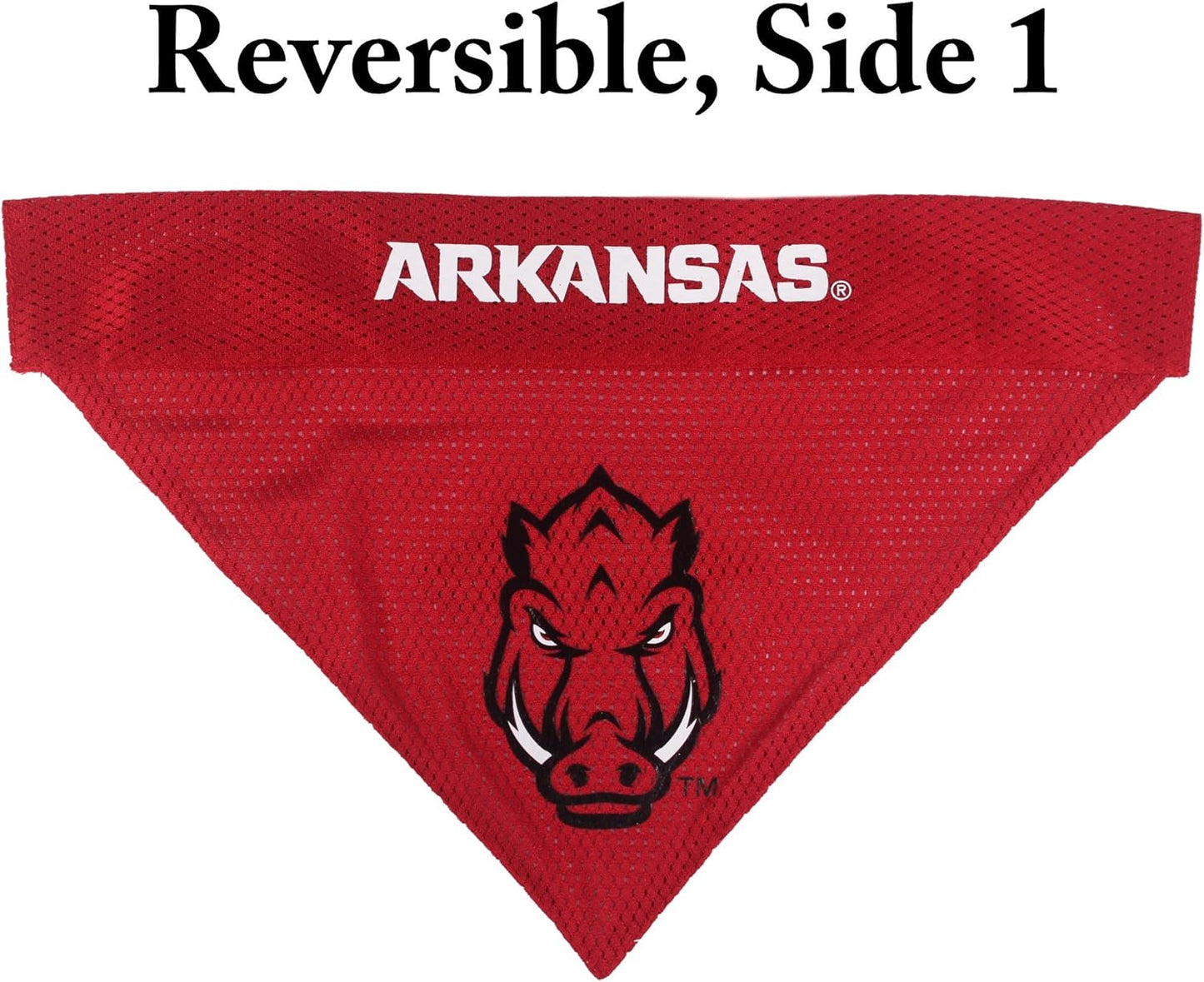 Pets First Collegiate Pet Accessories, Reversible Bandana, Arkansas Razorbacks, Large/X-Large