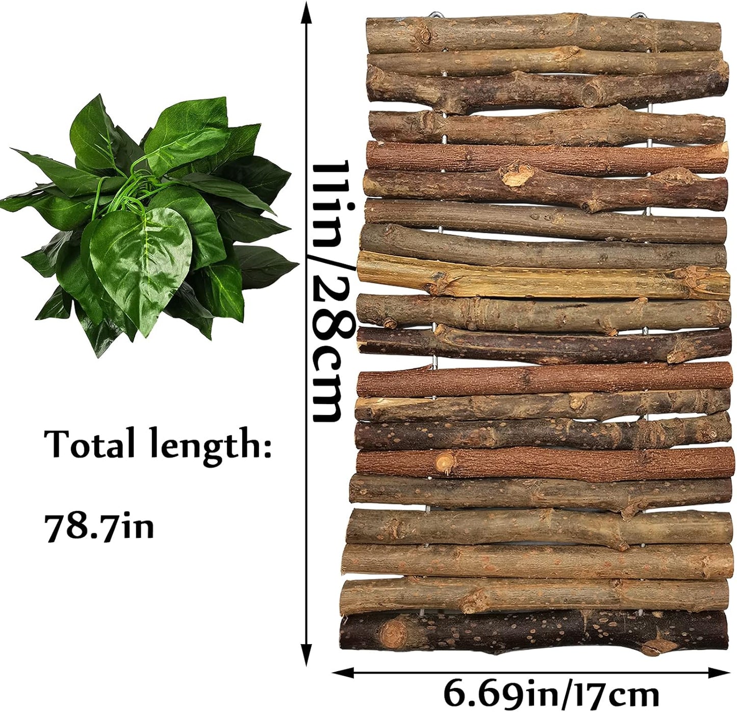 Hamiledyi 11.8 x 6.7 Inches Wooden Reptile Hideout Bearded Dragon Bendy Bridge Climbing Ladder Hiding Hut Reptiles Hide Cave Habitat Decor for Lizards Gecko Spiders Snakes Tortoise(Medium)