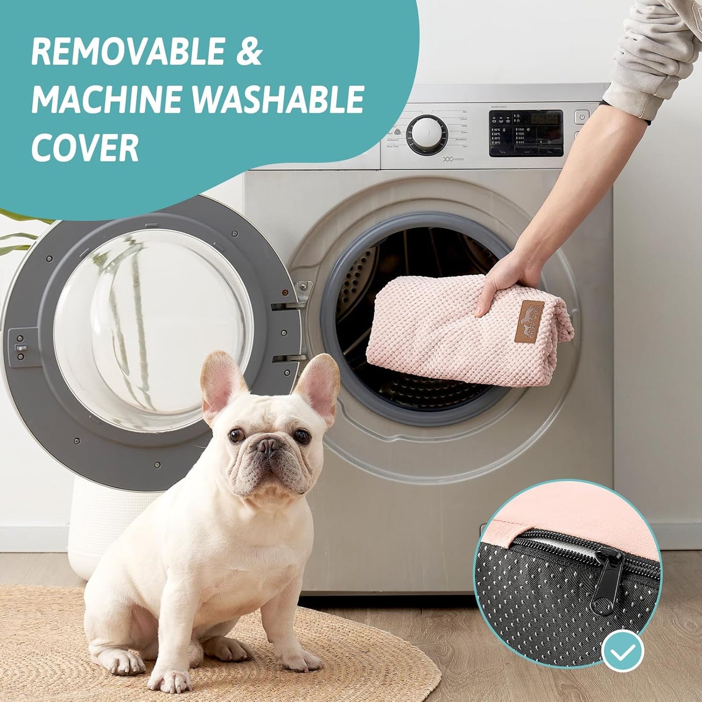 Extra Wide Dog Stairs with Tunnel, Detachable Large Pet Step for Small Medium Dog, Puppy or Cat, Ramp for High Bed, Couch, Sofa or Car, Stable, 19.7x33x22.4 inch, 5 Step, Pink