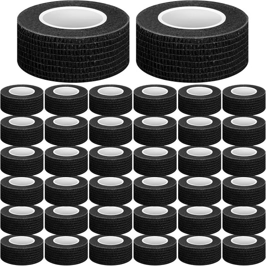 Treela 36 Pcs Self Adherent Bandage 1" X 5 Yard Wrap Breathable Cohesive Bandage Elastic Adhesive Tape for Stretch Athletic Sports Wrist Ankle(Black)