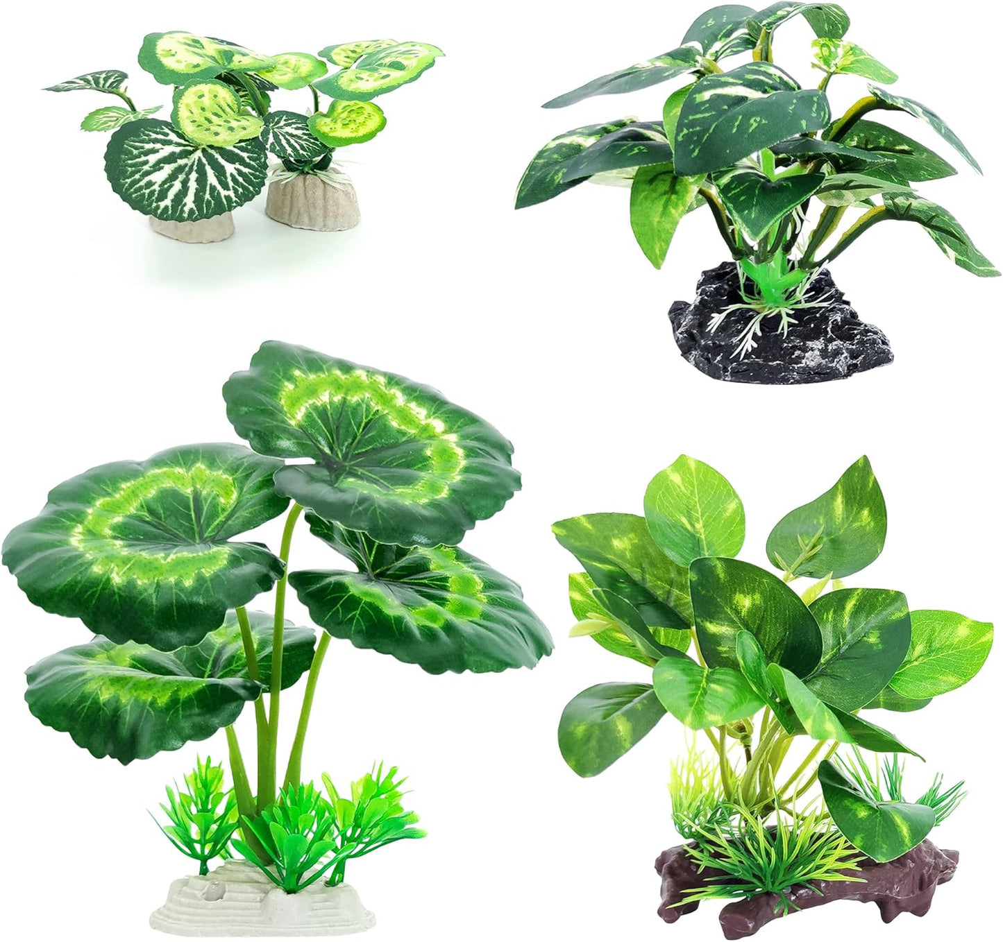 5Pack Tall Aquarium Plants - Reptile Habitat Plants Realistic Silk Fake Betta Fish Tank Decor for Terrarium Aquascaping