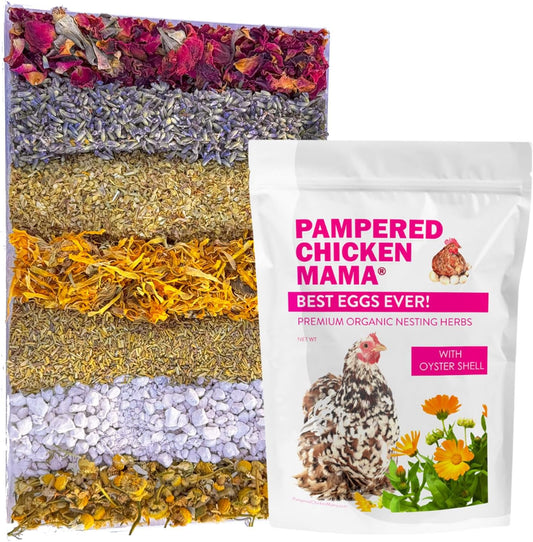 Pampered Chicken Mama Backyard Chicken Treats for Great Eggs - All-Natural Backyard Chicken Feed Supplies - Hen Treats for The Best Eggs Ever - High Calcium Supplement for Chickens (8 pounds)