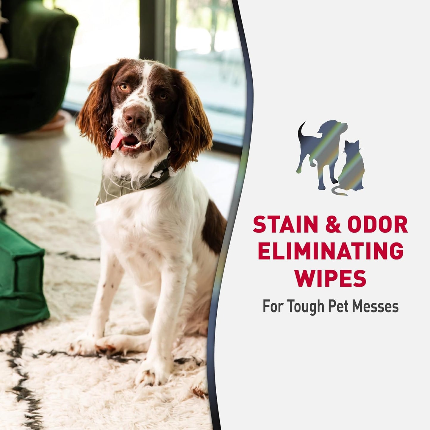 Nature’s Miracle Advanced Stain And Odor Eliminating Wipes for Hard Surfaces, 30 Count, Enzymatic Formula Eliminates Tough Pet Messes