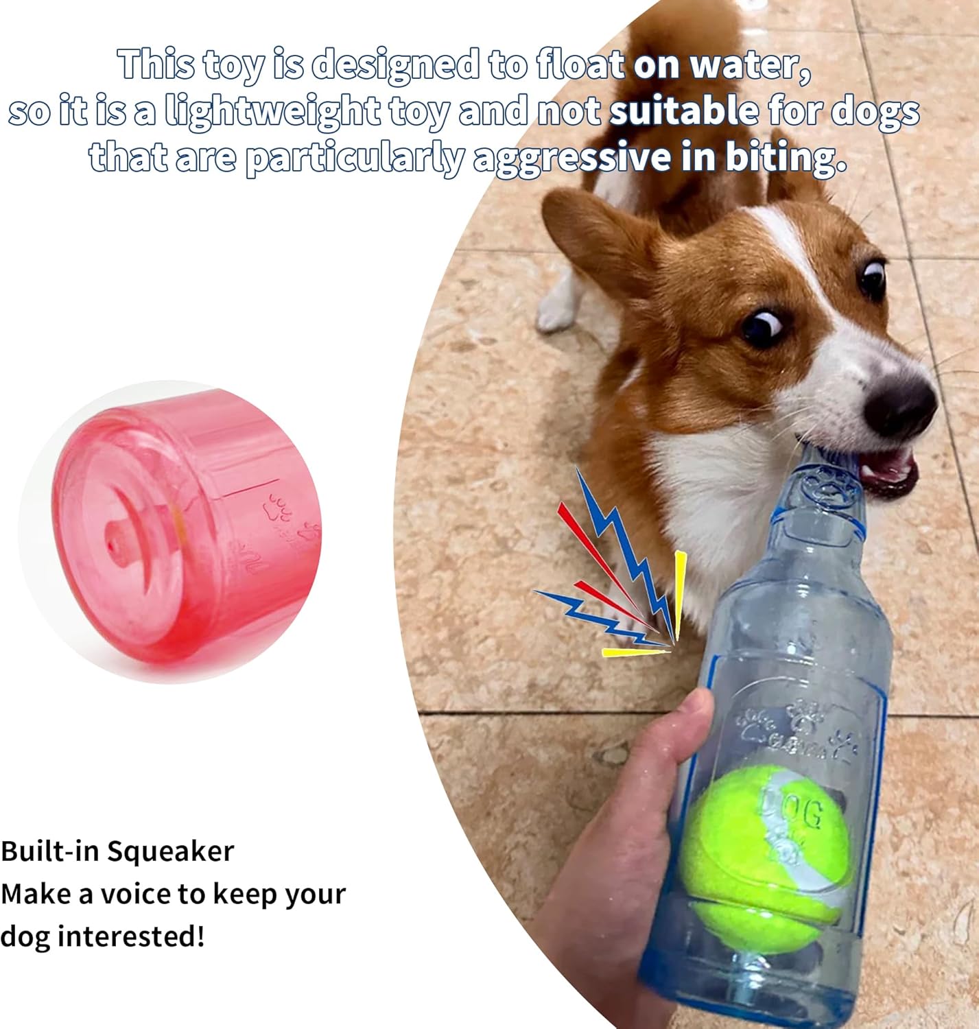 Dog Squeaky Floating Toy for Small Medium Large Dogs Training Fetch Indestructible Dog Chew Toys Indoor Pool Beach Outdoor Pet Supplies Green M