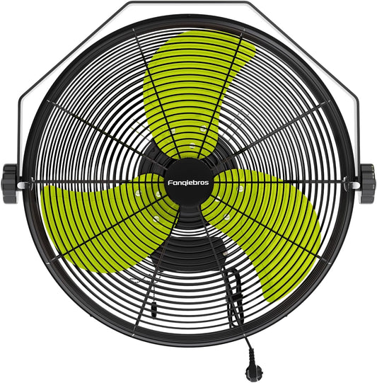 4580 CFM 18 inch High Velocity Wall Mounted Fan, 3-Speed Metal Fan with Sealed Motor, 360 Degree Tliting Heavy Duty Wall Fan for Patio, Barn, Garage, and Gazebo - UL listed