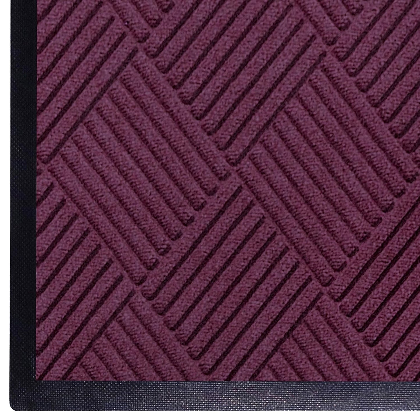 M+A Matting WaterHog Diamond | Commercial-Grade Entrance Mat with Rubber Border – Indoor/Outdoor, Quick Drying, Stain Resistant Door Mat (Bordeaux, 6' x 8')