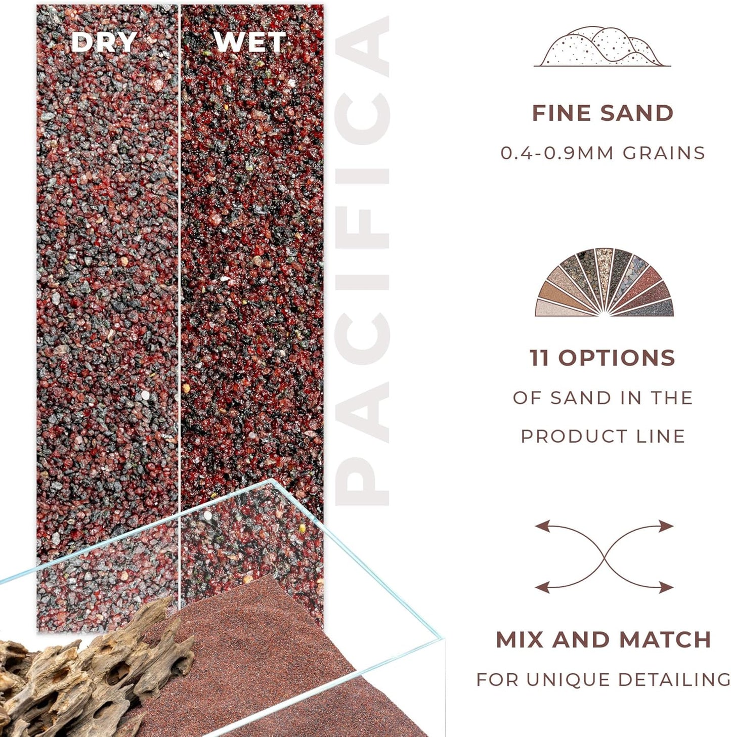 Ultum Nature Systems Controsand Pacifica Gravel (8L) - Small Pebbles for Fish Tank - Planted Aquarium Rocks - Fish Tank Substrate - Aquarium Pebbles - Versatile Fish Tank Stones