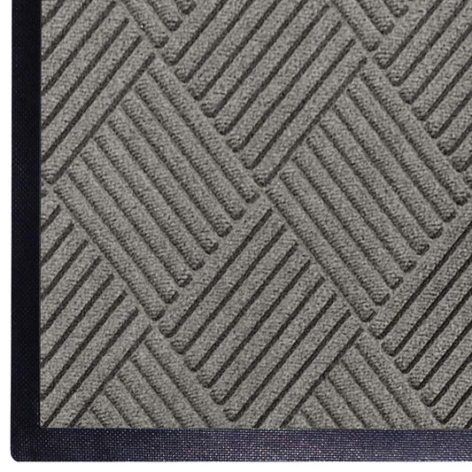 WaterHog Diamond | Commercial-Grade Entrance Mat with Rubber Border – Indoor/Outdoor, Quick Drying, Stain Resistant Door Mat (Medium Grey, 4' x 10')