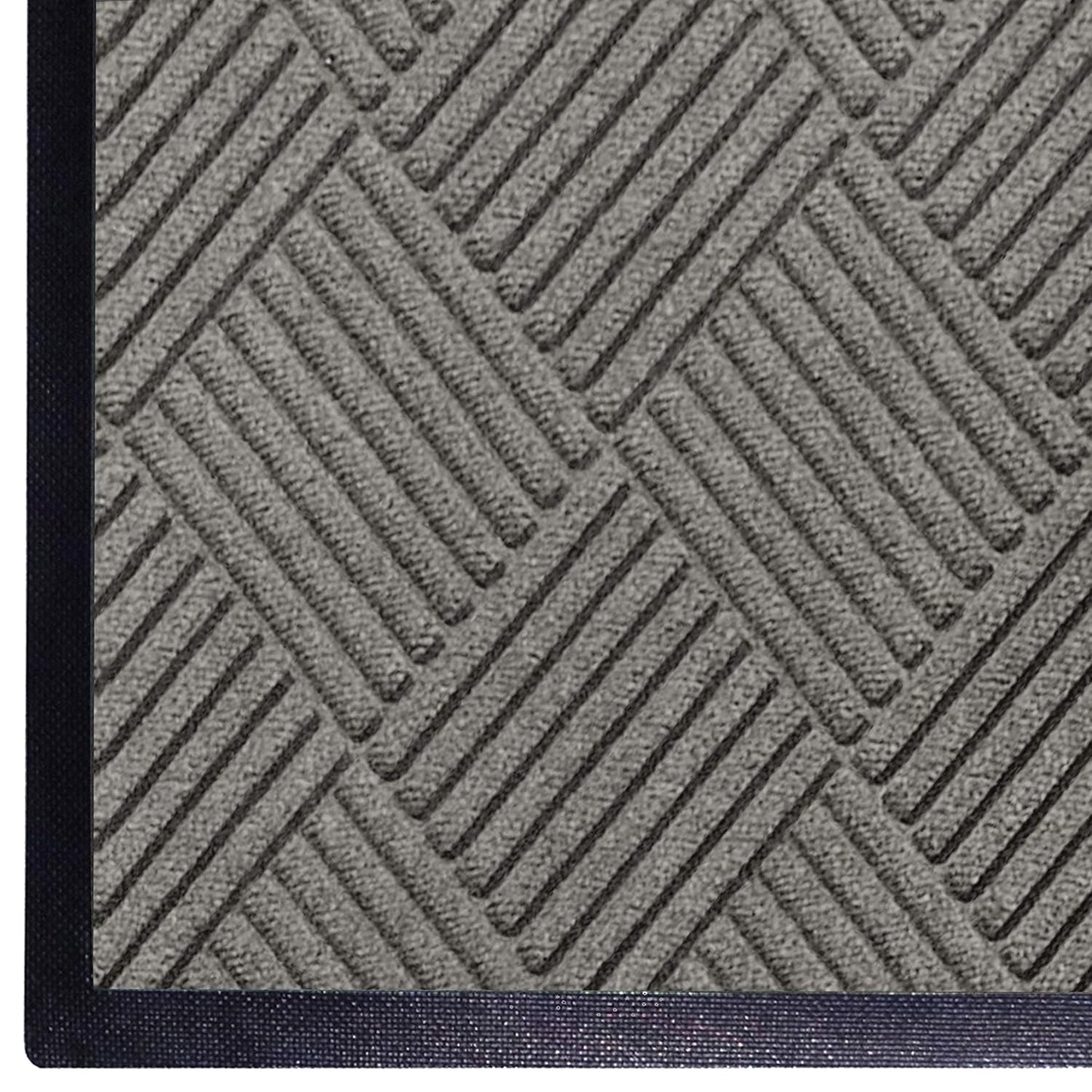 WaterHog Diamond | Commercial-Grade Entrance Mat with Rubber Border – Indoor/Outdoor, Quick Drying, Stain Resistant Door Mat (Grey, 6' x 8')
