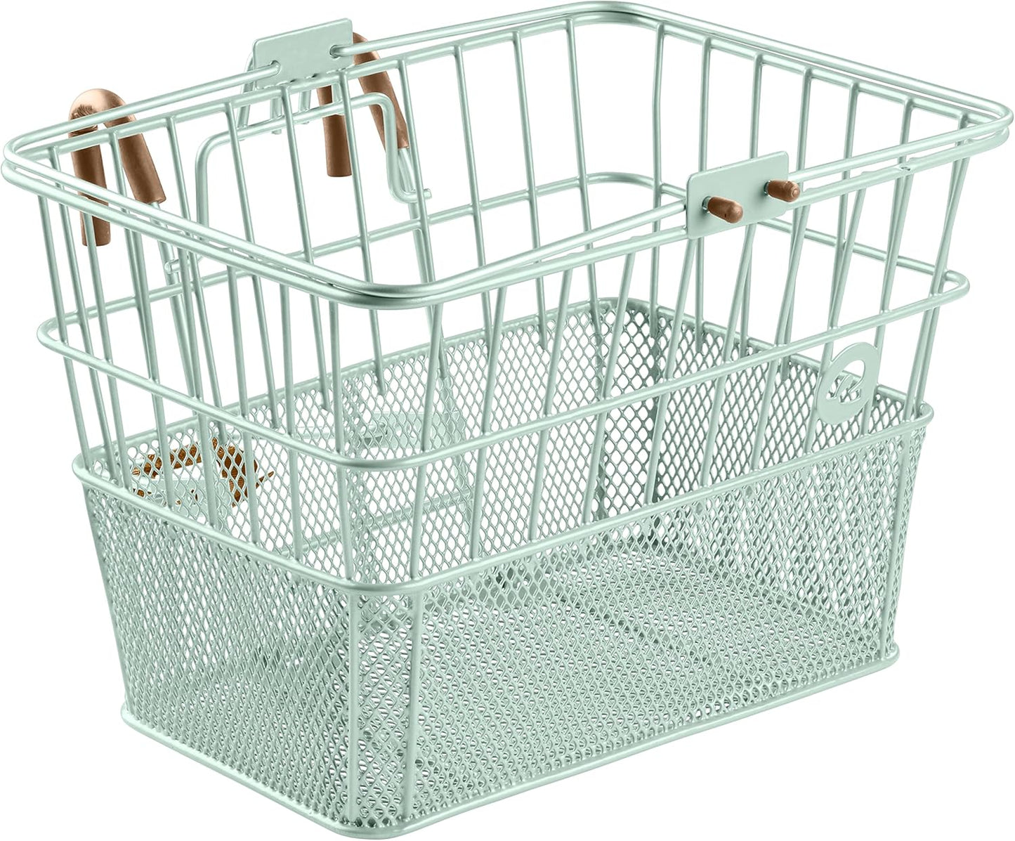 Retrospec Apollo Detachable Front Bike Basket Steel Half-Mesh with Integrated Detachable Hooks and Built-In Handle, Easy Assembly and Portability for Bicycles