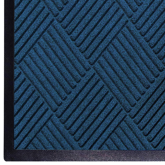 M + A Matting WaterHog Diamond | Commercial-Grade Entrance Mat with Rubber Border – Indoor/Outdoor, Quick Drying, Stain Resistant Door Mat (Navy, 12.2' Length x 4' Width)
