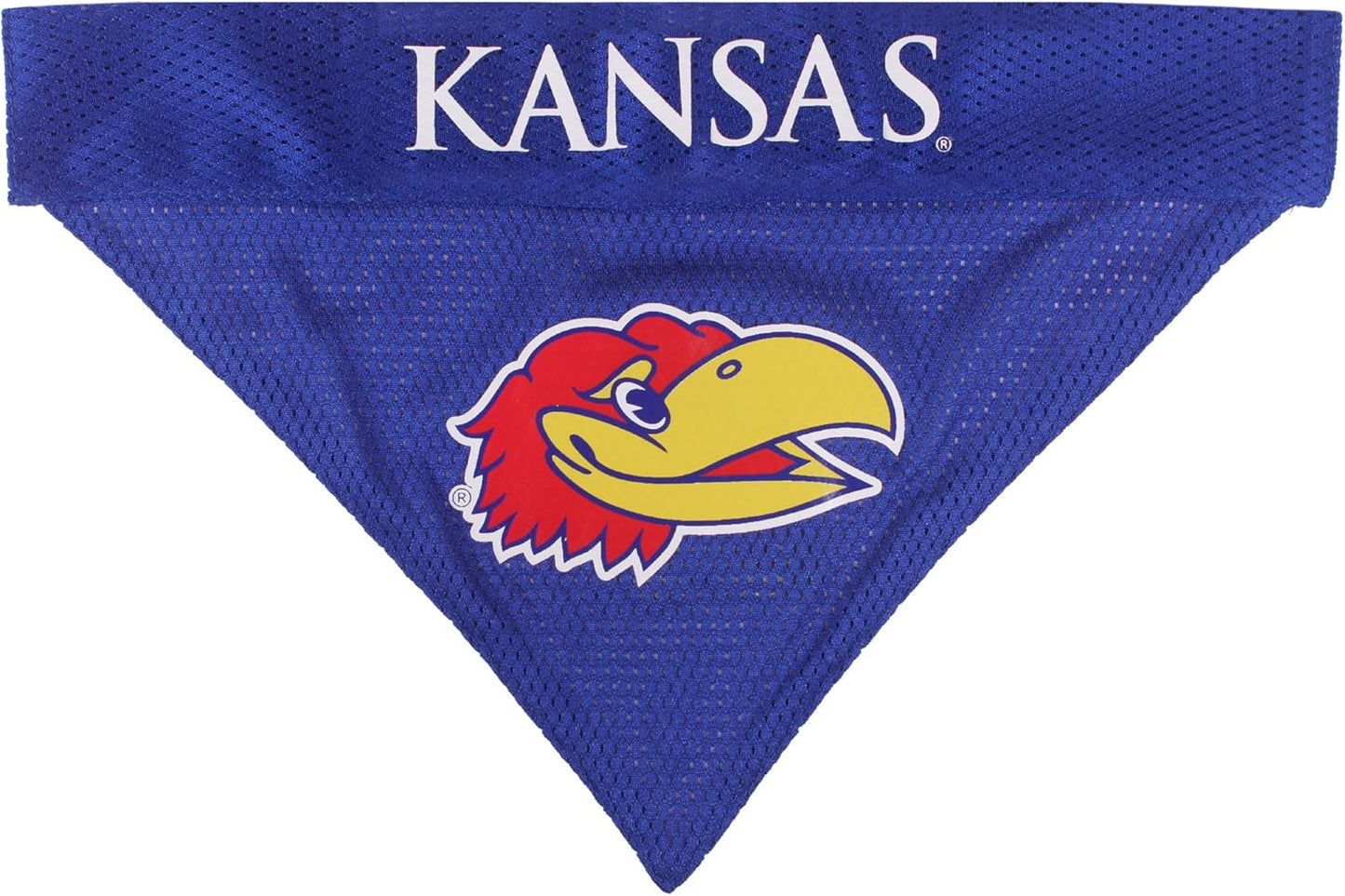 Pets First Collegiate Pet Accessories, Reversible Bandana, Kansas Jayhawks, Large/X-Large