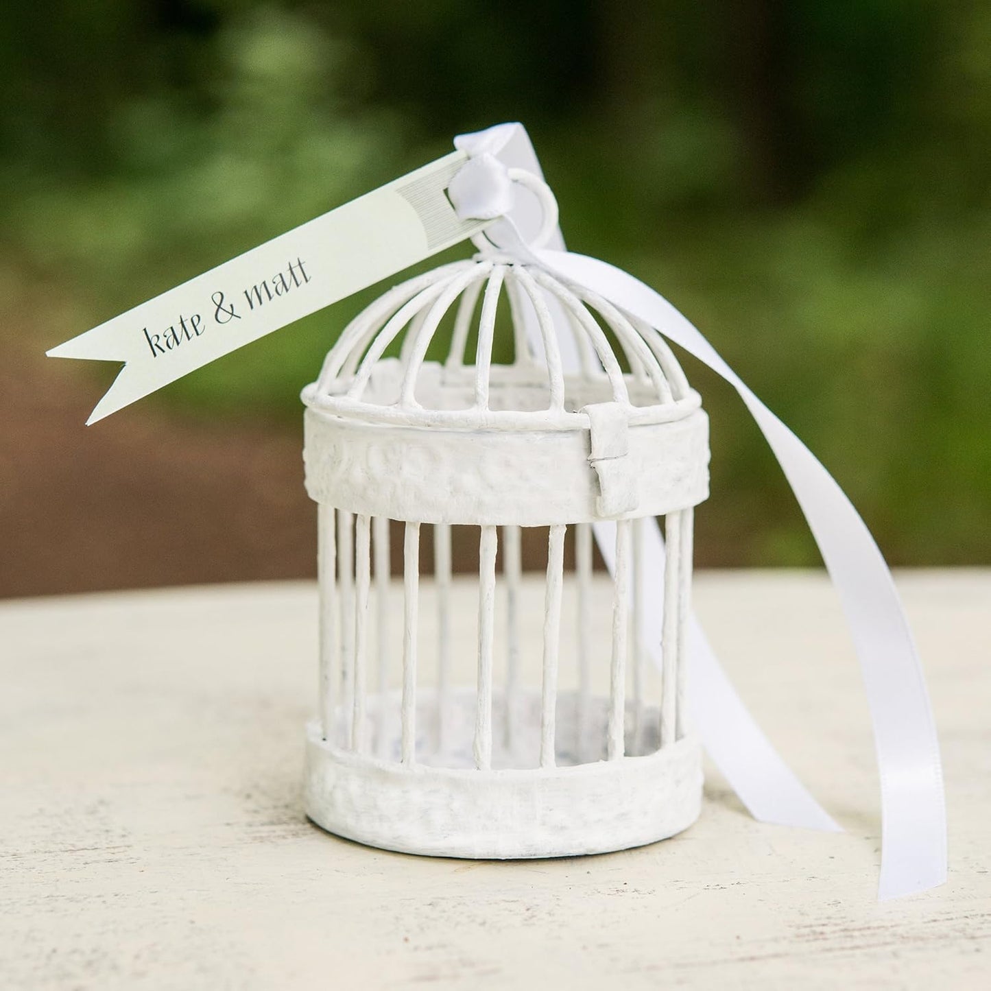 Weddingstar Miniature Round Birdcage Favors in White - Pack of 4
