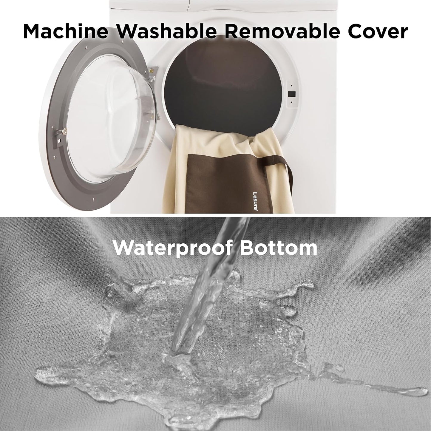 Lesure Small Dog Car Seat for Small Dogs - Dog Booster Seat for Car with Waterproof Bottom, Clip-On Safety Leash and Thickened Memory Foam Filling, Pet Carseat Puppy Travel Carrier Bed, Beige