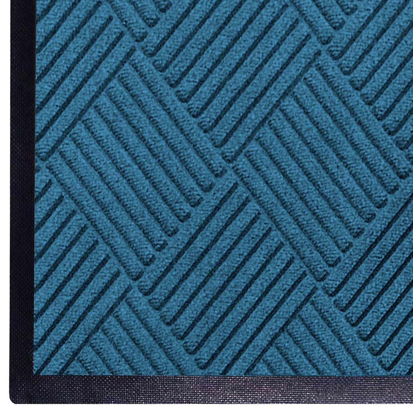 WaterHog Diamond | Commercial-Grade Entrance Mat with Rubber Border – Indoor/Outdoor, Quick Drying, Stain Resistant Door Mat (Medium Blue, 4' x 10')