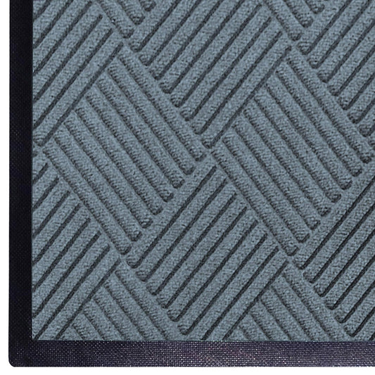 WaterHog Diamond | Commercial-Grade Entrance Mat with Rubber Border – Indoor/Outdoor, Quick Drying, Stain Resistant Door Mat (Bluestone, 4' x 6')