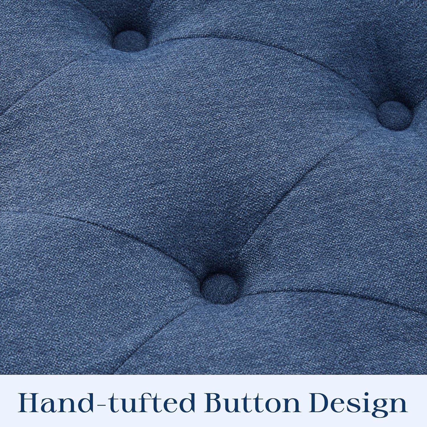 Ottoman with Storage, 48.8" Fabric Storage Ottoman Bench with Hinge, Bedroom Bench, Upholstered Benches with Seating for Living Room, Entryway (Dark Blue)