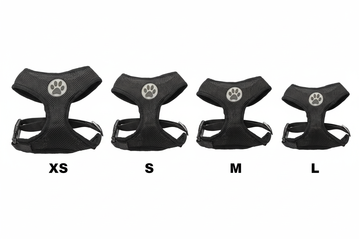 BINGPET Dog Vest Harness Size Comparison - XS, S, M, L
